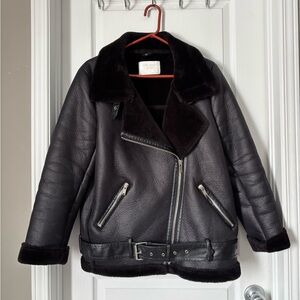 Zara Shearling Bomber Jacket